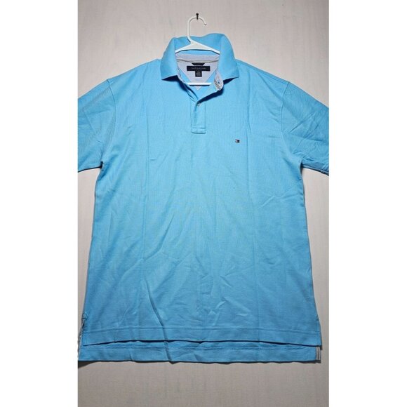 Tommy Hilfiger Polo Shirt Men’s Large Blue Short Sleeve Casual New Without Tags - Picture 1 of 3